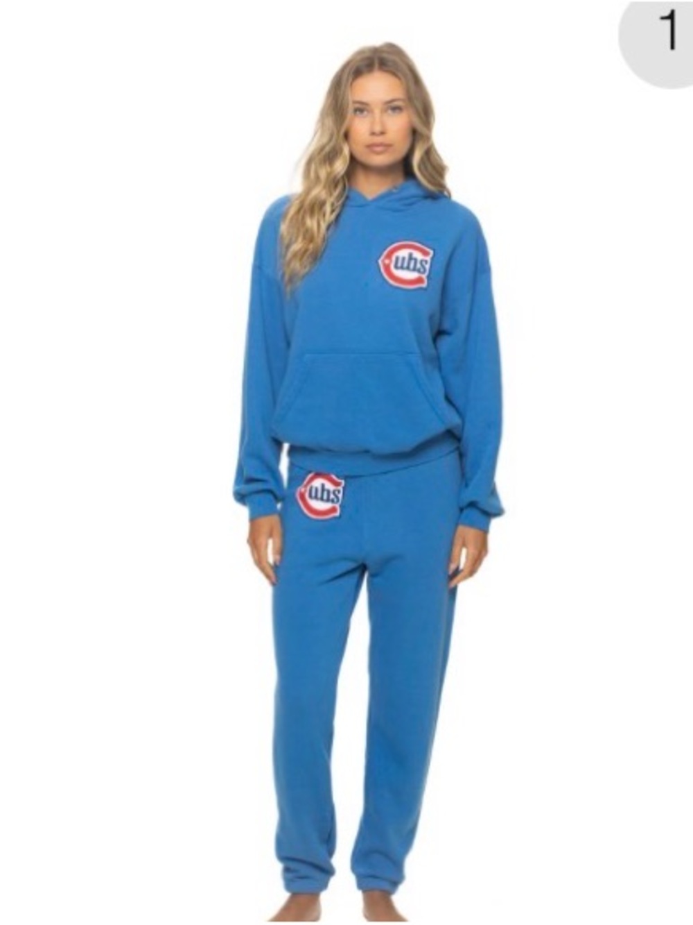Aviator Nation Blue Hooded Sweatshirt & Jogger mlb cubs size small. Sold out